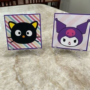 Kuromi and Chococat Wood Decor